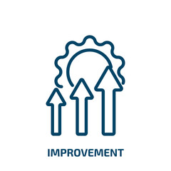 Poster - improvement icon from construction and tools collection. Thin linear improvement, business, success outline icon isolated on white background. Line vector improvement sign, symbol for web and mobile