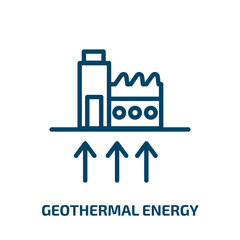 Poster - geothermal energy icon from ecology collection. Thin linear geothermal energy, geothermal, energy outline icon isolated on white background. Line vector geothermal energy sign, symbol for web and