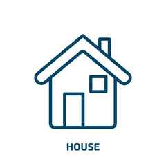 Poster - green house icon from ecology collection. Thin linear green house, house, nature outline icon isolated on white background. Line vector green house sign, symbol for web and mobile