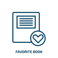 Poster - favorite book icon from education collection. Thin linear favorite book, book, contact outline icon isolated on white background. Line vector favorite book sign, symbol for web and mobile