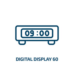 Poster - digital display 60 icon from education collection. Thin linear digital display 60, digital, display outline icon isolated on white background. Line vector digital display 60 sign, symbol for web and