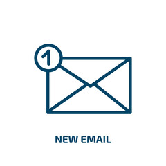 Poster - new email icon from education collection. Thin linear new email, newsletter, email outline icon isolated on white background. Line vector new email sign, symbol for web and mobile