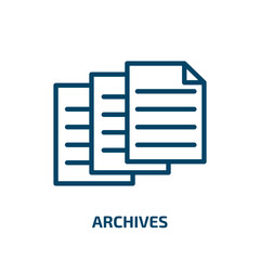 Poster - archives icon from education collection. Thin linear archives, archive, file outline icon isolated on white background. Line vector archives sign, symbol for web and mobile