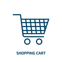 Poster - shopping cart icon from education collection. Thin linear shopping cart, buy, cart outline icon isolated on white background. Line vector shopping cart sign, symbol for web and mobile