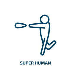 Poster - super human icon from feelings collection. Thin linear super human, human, super outline icon isolated on white background. Line vector super human sign, symbol for web and mobile