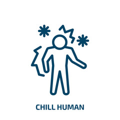 Poster - chill human icon from feelings collection. Thin linear chill human, human, health outline icon isolated on white background. Line vector chill human sign, symbol for web and mobile