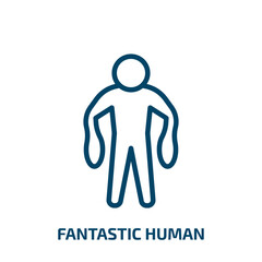 Poster - fantastic human icon from feelings collection. Thin linear fantastic human, human, fantastic outline icon isolated on white background. Line vector fantastic human sign, symbol for web and mobile