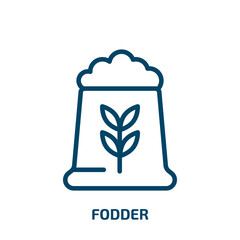 Poster - fodder icon from food collection. Thin linear fodder, business, agriculture outline icon isolated on white background. Line vector fodder sign, symbol for web and mobile
