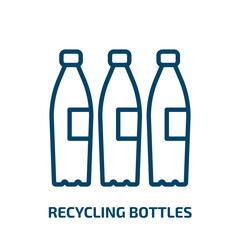 Poster - recycling bottles icon from food collection. Thin linear recycling bottles, plastic, bottle outline icon isolated on white background. Line vector recycling bottles sign, symbol for web and mobile