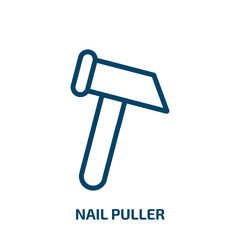 Poster - nail puller icon from general collection. Thin linear nail puller, repair, hammer outline icon isolated on white background. Line vector nail puller sign, symbol for web and mobile