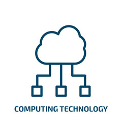 Poster - computing technology icon from general collection. Thin linear computing technology, computer, technology outline icon isolated on white background. Line vector computing technology sign, symbol for