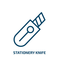 Poster - stationery knife icon from general collection. Thin linear stationery knife, stationery, work outline icon isolated on white background. Line vector stationery knife sign, symbol for web and mobile