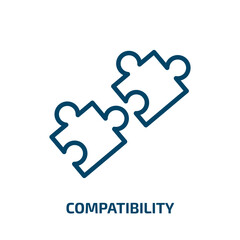 Poster - compatibility icon from general collection. thin linear compatibility, connection, cooperation outli