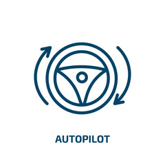 Poster - autopilot icon from general collection. Thin linear autopilot, vehicle, car outline icon isolated on white background. Line vector autopilot sign, symbol for web and mobile