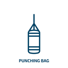 Wall Mural - punching bag icon from health and medical collection. Thin linear punching bag, muscular, activity outline icon isolated on white background. Line vector punching bag sign, symbol for web and mobile