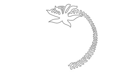 Poster - Self drawing animation of single line draw whole healthy organic tomato for farming logo. Fresh tropical vegetable for vegie icon. Swirl curl circle style. Continuous line draw. Full length animated.
