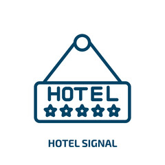 Poster - hotel signal icon from hotel and restaurant collection. Thin linear hotel signal, signal, hotel outline icon isolated on white background. Line vector hotel signal sign, symbol for web and mobile