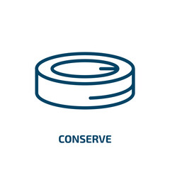 Poster - conserve icon from kitchen collection. Thin linear conserve, conservation, recycling outline icon isolated on white background. Line vector conserve sign, symbol for web and mobile