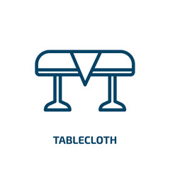 Poster - tablecloth icon from kitchen collection. Thin linear tablecloth, kitchen, cloth outline icon isolated on white background. Line vector tablecloth sign, symbol for web and mobile
