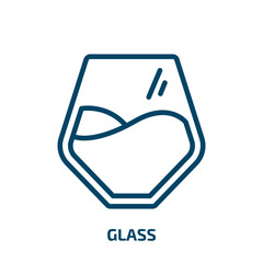Poster - glass icon from kitchen collection. Thin linear glass, business, bar outline icon isolated on white background. Line vector glass sign, symbol for web and mobile