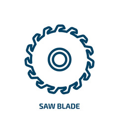 Poster - saw blade icon from other collection. Thin linear saw blade, saw, circular outline icon isolated on white background. Line vector saw blade sign, symbol for web and mobile
