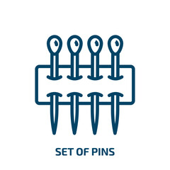 Poster - set of pins icon from sew collection. Thin linear set of pins, pin, map outline icon isolated on white background. Line vector set of pins sign, symbol for web and mobile