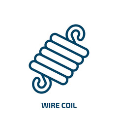 Poster - wire coil icon from sew collection. Thin linear wire coil, coil, equipment outline icon isolated on white background. Line vector wire coil sign, symbol for web and mobile