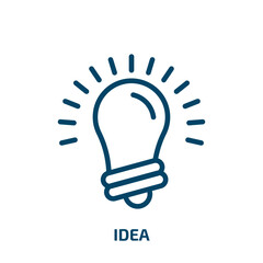 Poster - idea icon from success collection. Thin linear idea, business, technology outline icon isolated on white background. Line vector idea sign, symbol for web and mobile
