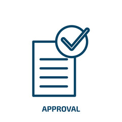 Poster - approval icon from success collection. Thin linear approval, mark, check outline icon isolated on white background. Line vector approval sign, symbol for web and mobile