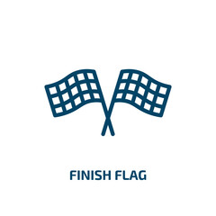 Poster - finish flag icon from startup stategy and success collection. Thin linear finish flag, flag, finish outline icon isolated on white background. Line vector finish flag sign, symbol for web and mobile