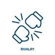 rivalry icon from startup stategy and success collection. Thin linear rivalry, competition, hand outline icon isolated on white background. Line vector rivalry sign, symbol for web and mobile