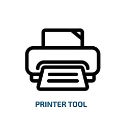 Poster - printer tool icon from technology collection. Thin linear printer tool, printer, tool outline icon isolated on white background. Line vector printer tool sign, symbol for web and mobile