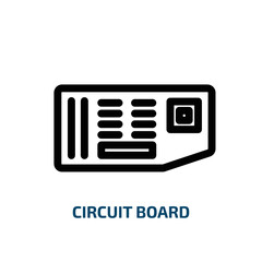 Poster - circuit board icon from technology collection. Thin linear circuit board, tech, circuit outline icon isolated on white background. Line vector circuit board sign, symbol for web and mobile