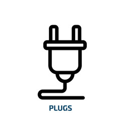 Poster - plugs icon from technology collection. Thin linear plugs, plug, simple outline icon isolated on white background. Line vector plugs sign, symbol for web and mobile