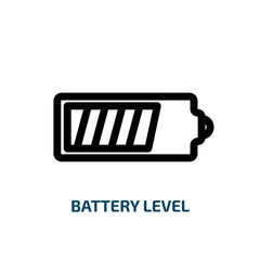Poster - battery level icon from technology collection. Thin linear battery level, energy, level outline icon isolated on white background. Line vector battery level sign, symbol for web and mobile