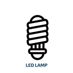 Poster - led lamp icon from technology collection. Thin linear led lamp, lamp, led outline icon isolated on white background. Line vector led lamp sign, symbol for web and mobile
