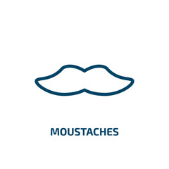 Poster - moustaches icon from tools and utensils collection. Thin linear moustaches, face, funny outline icon isolated on white background. Line vector moustaches sign, symbol for web and mobile