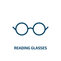 Poster - reading glasses icon from tools and utensils collection. Thin linear reading glasses, glasses, sight outline icon isolated on white background. Line vector reading glasses sign, symbol for web and