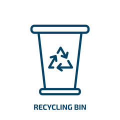 Poster - recycling bin icon from tools and utensils collection. Thin linear recycling bin, bin, ecology outline icon isolated on white background. Line vector recycling bin sign, symbol for web and mobile
