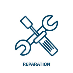 Poster - reparation icon from tools and utensils collection. Thin linear reparation, fix, repair outline icon isolated on white background. Line vector reparation sign, symbol for web and mobile