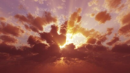 Wall Mural - sunset sun ray time laps