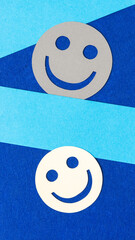 Canvas Print - two smileys on paper and felt