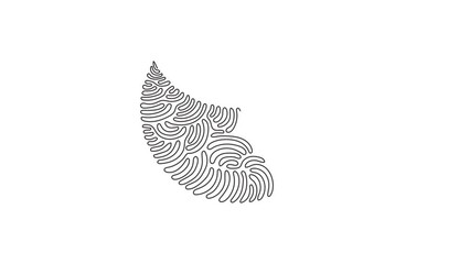 Poster - self drawing animation of single line draw flat crescent badge icon. black shape. tag or logo. abstr