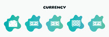 Currency Filled Icons Set. Flat Icons Such As Philippine Peso, Quetzal, Lockers, Ruble, Indonesian Rupiah Icon Collection. Can Be Used Web And Mobile.