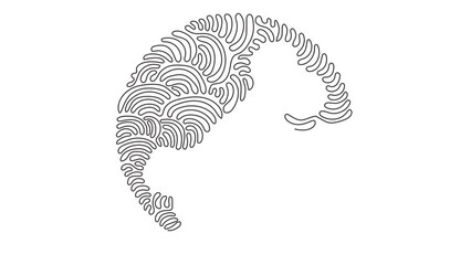 Poster - Animated self drawing of continuous one line draw dog bone icon in flat design isolated, pet food for web site or mobile app. Swirl curl circle background style. Full length single line animation.