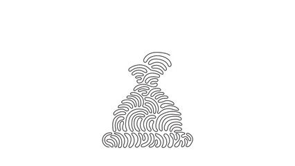 Poster - Self drawing animation of single line draw hourglass flat icon. Outline symbol for website or mobile app. Sand watch thin line for logo. Swirl curl style. Continuous line draw. Full length animated.
