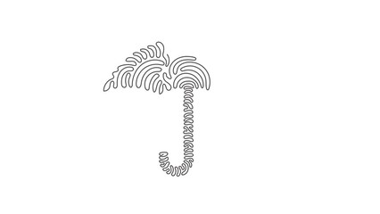 Poster - Animated self drawing of continuous line draw umbrella. Summer or fall fashion accessory. Autumn weather forecast logo. Rain protection concept. Swirl curl style. Full length single line animation.