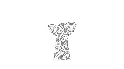 Poster - Self drawing animation of single line draw keyhole outline flat icon isolated. Symbol, logo illustration for mobile concept, web and games. Swirl curl style. Continuous line draw. Full length animated