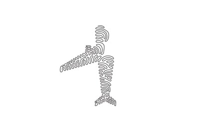 Poster - Animated self drawing of continuous line draw plane icon airplane travel transportation. Outline figures flat icons for ui ux website mobile app. Swirl curl style. Full length single line animation.
