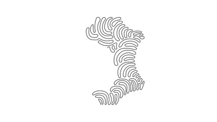 Poster - Animated self drawing of single continuous line draw leather sign flat. Outline symbol for web or mobile app. Thin line sign for logo. Swirl curl style. Full length one line animation illustration.